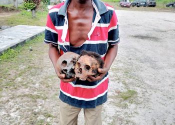 Police nab native doctor with skull of 65yrs old woman, 3 suspects with container filled with fresh human blood in Delta