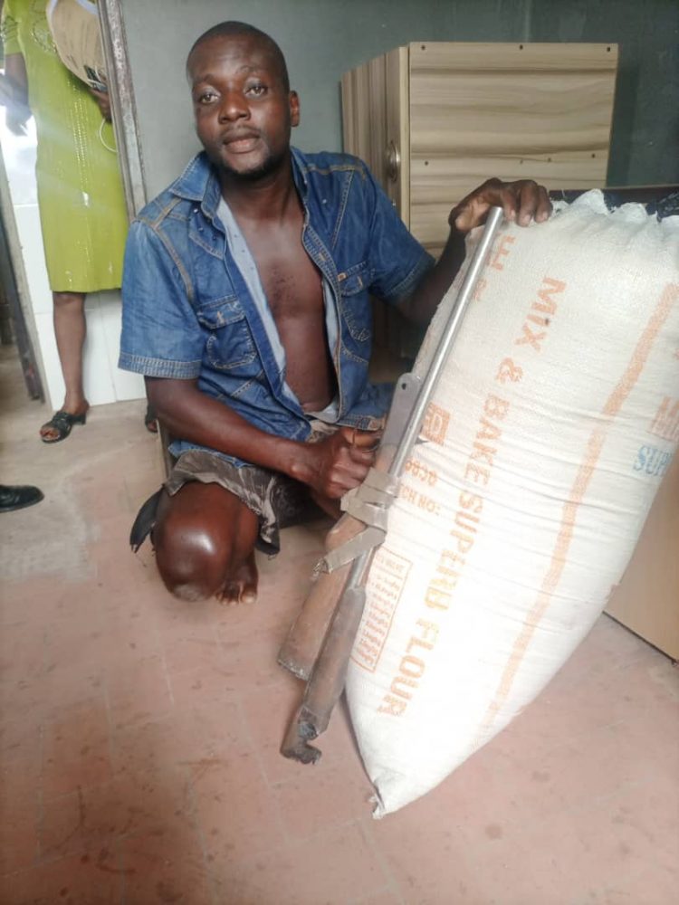 Passenger arrested in Delta with single barrel gun hidden in bag of garri