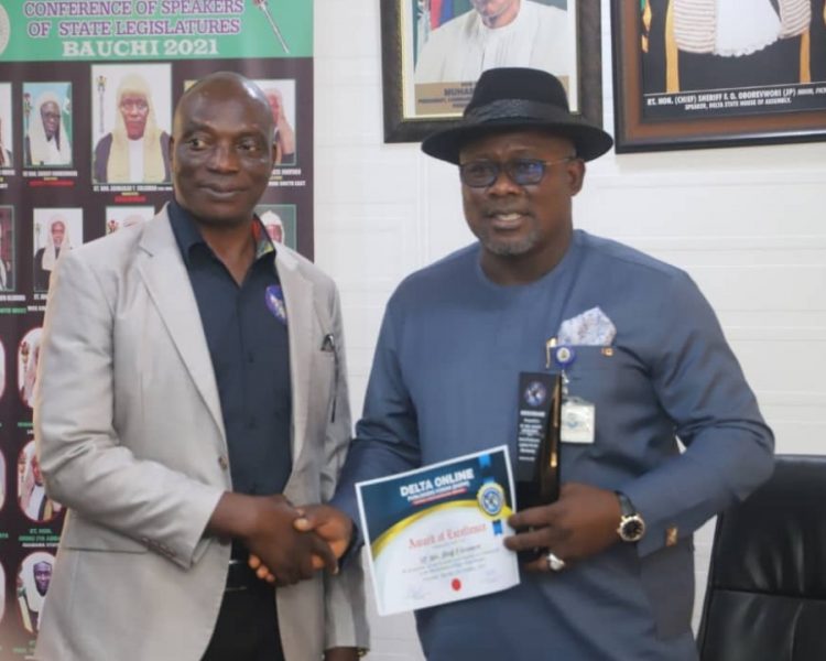 Oborevwori bags ‘Legislature of the Year Award’ from Delta Online Publishers Forum