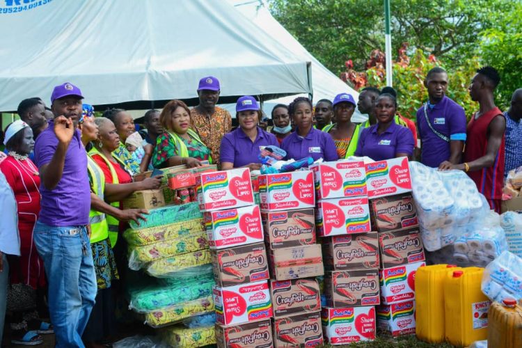 Jesu Marie Empowerment Foundation presents relief materials to victims of flood ravaged community in Niger Delta