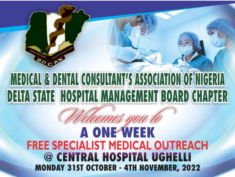 MDCAN Delta HMB chapter holds one week free medical treatment in Ughelli from Monday, October 31, 2022