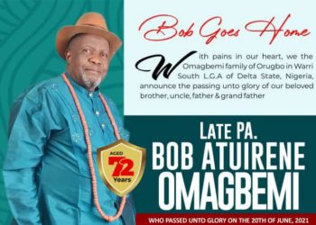 Tributes galore as Pa. Bob Atuirene Omagbemi is laid to rest in Orugbo town in Warri