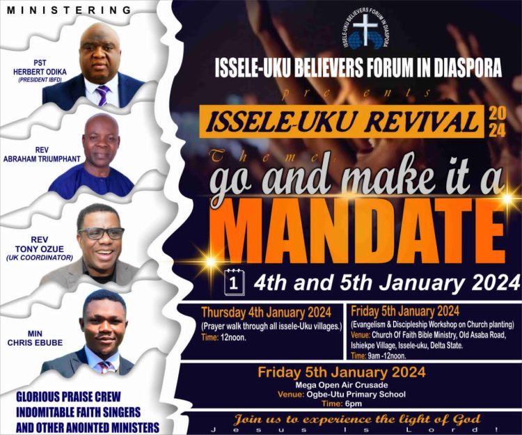 Ijeoma Odika to host Issele-Uku Christians Crusade Jan. 5