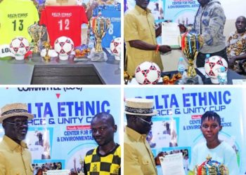 Mulade inaugurates 10-man LOC, unveils jerseys, trophies for Delta Ethnic Peace and Unity Tournament