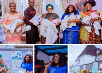 Delta First Lady showers tons of gifts on newborn sextuplets in Osubi