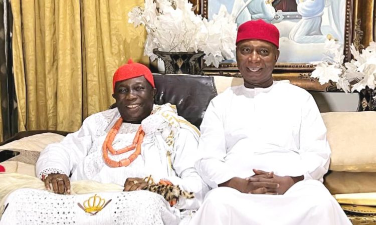 Ned Nwoko meets newly crowned Asagba of Asaba, says his commitment to creation of Anioma State irrevocable