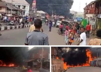 Breaking: Unspecified number of persons dead as Tanker laden with petrol goes into flames in Agbor
