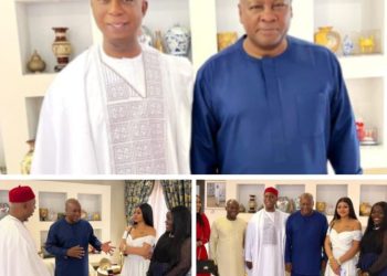 Cheers, cultural displays herald Ned Nwoko, his wife’s arrival at President Mahama’s inauguration