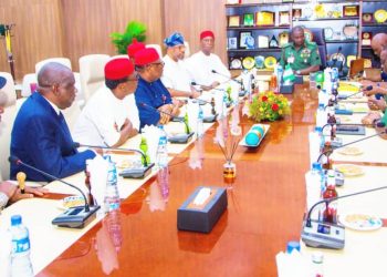 Senator Ned Nwoko-led Senate Cmte on Crude Oil Theft holds strategic meeting with Chief of Defence Staff