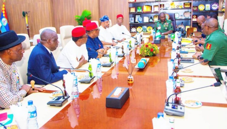 Senator Ned Nwoko-led Senate Cmte on Crude Oil Theft holds strategic meeting with Chief of Defence Staff