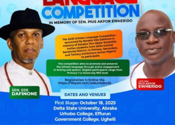 Again, Dafinone Pledges Sponsorship of Urhobo Language Competition in Memory of Pius Ewherido