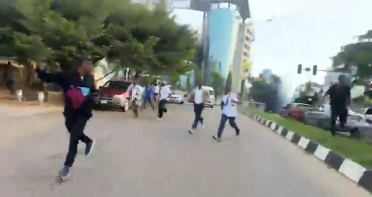Teargas, Gunfire as #FreeNnamdiKanuNow Protest Erupts in Abuja