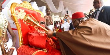 “A Reign of Progress Ahead” — Dafinone Hails New Ovie of Udu Kingdom as Oborevwori Presents Staff of Office