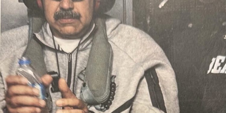 Trump Releases Photo of Captured Maduro Aboard USS Iwo Jima