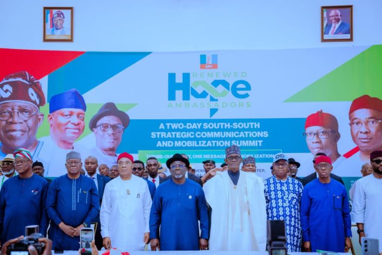 Uzodimma, Oborevwori, Okowa Lead APC South-South Mobilisation Drive in Asaba