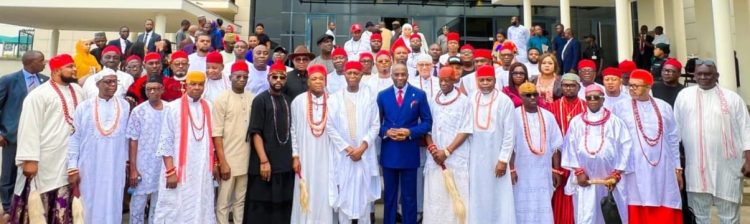 Anioma Monarchs, Olu of Warri’s Envoy, Stakeholders Meet NASS Leadership on State Creation