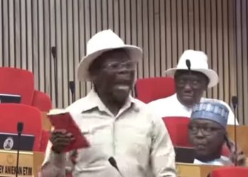 Senate Drama: Akpabio Threatens Oshiomhole With Ejection Over Rule Dispute