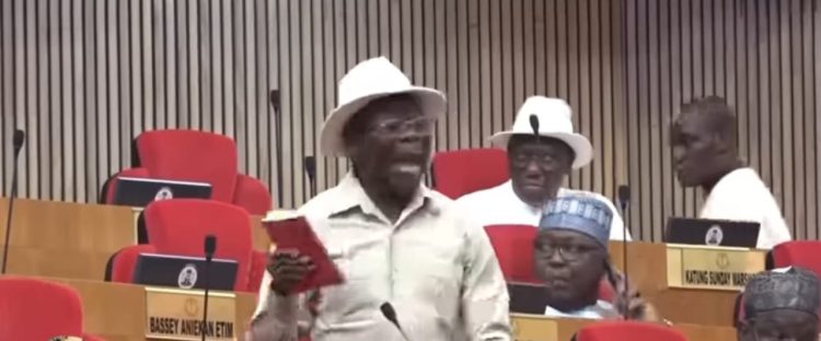 Senate Drama: Akpabio Threatens Oshiomhole With Ejection Over Rule Dispute