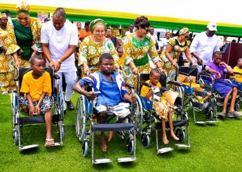 Oborevwori’s Wife Takes ‘You Matter’ Lifeline to Ika Federal Constituency, Raises ₦6m for Two Children With Special Needs, Donates 20 Wheelchairs