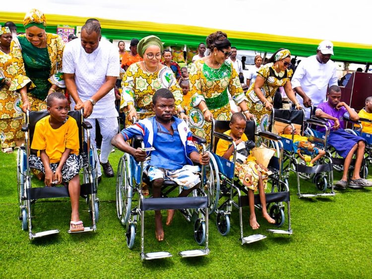Oborevwori’s Wife Takes ‘You Matter’ Lifeline to Ika Federal Constituency, Raises ₦6m for Two Children With Special Needs, Donates 20 Wheelchairs