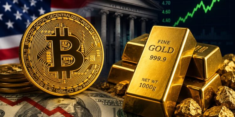 Bitcoin, Gold Climb as US Bond Move Rekindles Dollar Weakness Fears