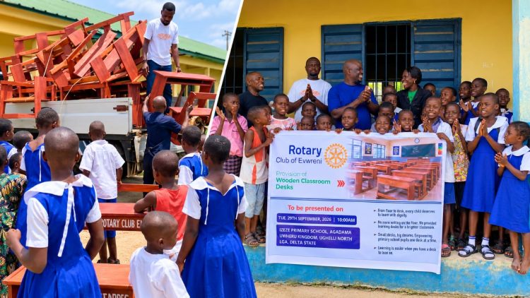 Rotary Club of Evwreni Donates 20 Desks to Izeze Primary School in Ughelli North